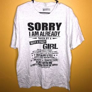 Graphic Tee Shirt Taken By A January Girl Heather Gray T-Shirt New L